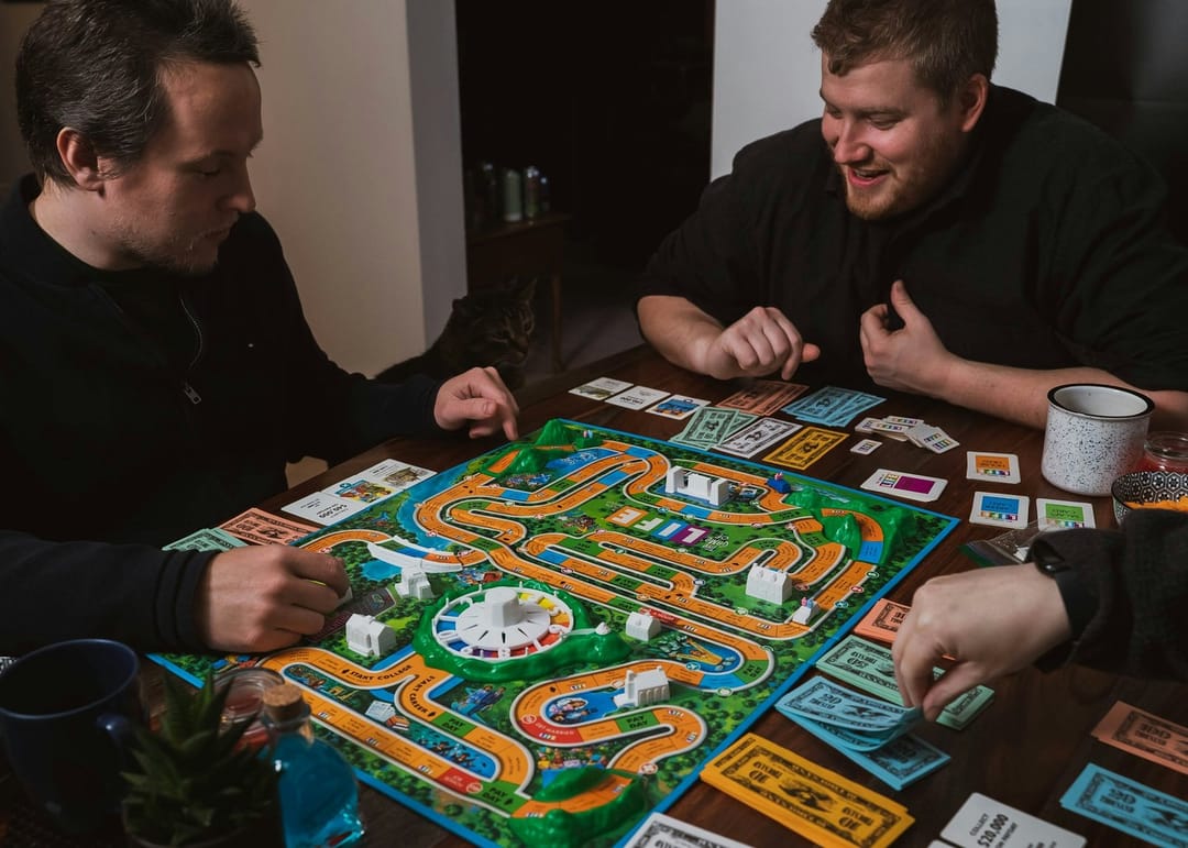 People playing games together at a library game night